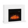 White and Black Freestanding Electric Fireplace Suite with Realistic Log Effect - Amberglo