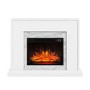 GRADE A2 - White Marble Freestanding Electric Fireplace Suite with Log Effect - Amberglo