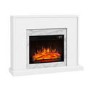 GRADE A2 - White Marble Freestanding Electric Fireplace Suite with Log Effect - Amberglo