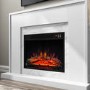 GRADE A2 - White Marble Freestanding Electric Fireplace Suite with Log Effect - Amberglo