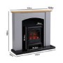 GRADE A3 - Grey and Wood Two Tone Freestanding Electric Fireplace Suite with Black Stove - Amberglo