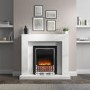 White Freestanding Electric Fireplace Suite with Solid Metal Grate - Amberglo