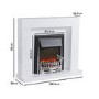 White Freestanding Electric Fireplace Suite with Solid Metal Grate - Amberglo