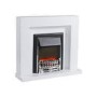 White Freestanding Electric Fireplace Suite with Solid Metal Grate - Amberglo