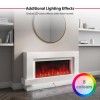 White Freestanding Electric Fireplace with LED Lights 48 inch - Amberglo