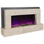 GRADE A3 - Beige Concrete Effect Freestanding Alexa Electric Fireplace - Amberglo