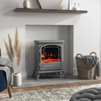 Grey Freestanding Electric Log Burner - AmberGlo Grey Freestanding Electric Log Burner - AmberGlo