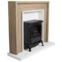 Oak Effect Freestanding Fireplace Suite with Electric Log Burner  - Amberglo