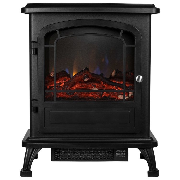 Oak Effect Freestanding Fireplace Suite with Electric Log Burner  - Amberglo