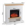 Amberglo White & Oak Effect Freestanding Electric Fire Suite with Log Storage - LAST FEW IN STOCK