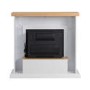 Amberglo White & Oak Effect Freestanding Electric Fire Suite with Log Storage - LAST FEW IN STOCK