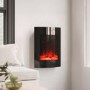 GRADE A2 - Black Wall Mounted Curved Vertical Electric Firelplace Media Wall with LED Lights 20 inch - AmberGlo