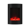 GRADE A2 - Black Wall Mounted Curved Vertical Electric Firelplace Media Wall with LED Lights 20 inch - AmberGlo