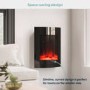 GRADE A2 - Black Wall Mounted Curved Vertical Electric Firelplace Media Wall with LED Lights 20 inch - AmberGlo