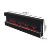 Black Wall Mounted Electric Fireplace with Open Front 72 Inch -  AmberGlo
