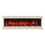 ONLY OPENED - 51 Inch Wood Effect Wall Mounted Electric Fire with LED Lights - AmberGlo