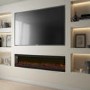 Black Inset Media Wall Electric Fireplace 72 inch - Amberglo
