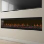 Black Inset Media Wall Electric Fireplace 72 inch - Amberglo