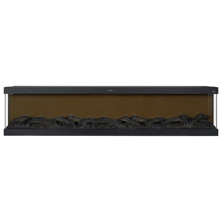 Black Inset Media Wall Electric Fireplace 72 inch - Amberglo