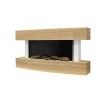 47 Inch Curved Light Oak Effect Wall Mounted Smart Wifi Electric Fire - AmberGlo