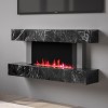 Black Marble Effect Wall Mounted Electric Fireplace 47 inch  - Amberglo