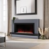 Black &amp; Grey Freestanding Electric Fireplace with LED Lights 62 Inch - Amberglo