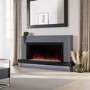 Black & Grey Freestanding Electric Fireplace with LED Lights 62 Inch - Amberglo