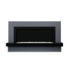 Black &amp; Grey Freestanding Electric Fireplace with LED Lights 62 Inch - Amberglo