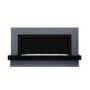 Black & Grey Freestanding Electric Fireplace with LED Lights 62 Inch - Amberglo