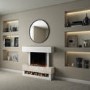 GRADE A2 - White & Beige Concrete Effect Freestanding Smart Electric Fireplace - AmberGlo