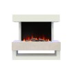 White &amp; Beige Concrete Effect Freestanding Smart Electric Fireplace - LAST FEW  IN STOCK