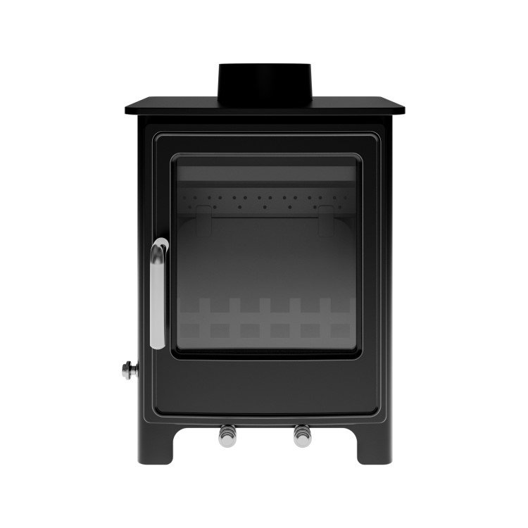 Black Cast Iron Log Burner Multi Fuel Stove 5kW - AmberGlo