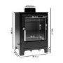 Black Cast Iron Log Burner Multi Fuel Stove 5kW - AmberGlo