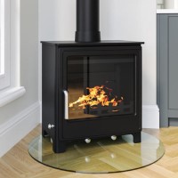 Black Cast Iron Log Burner Multi Fuel Stove 8.4kW - AmberGlo Black Cast Iron Log Burner Multi Fuel Stove 8.4kW - AmberGlo