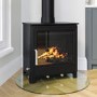 Black Cast Iron Log Burner Multi Fuel Stove 8.4kW - AmberGlo