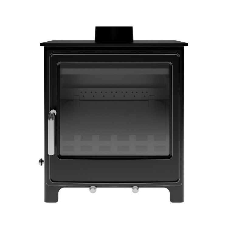 Black Cast Iron Log Burner Multi Fuel Stove 8.4kW - AmberGlo