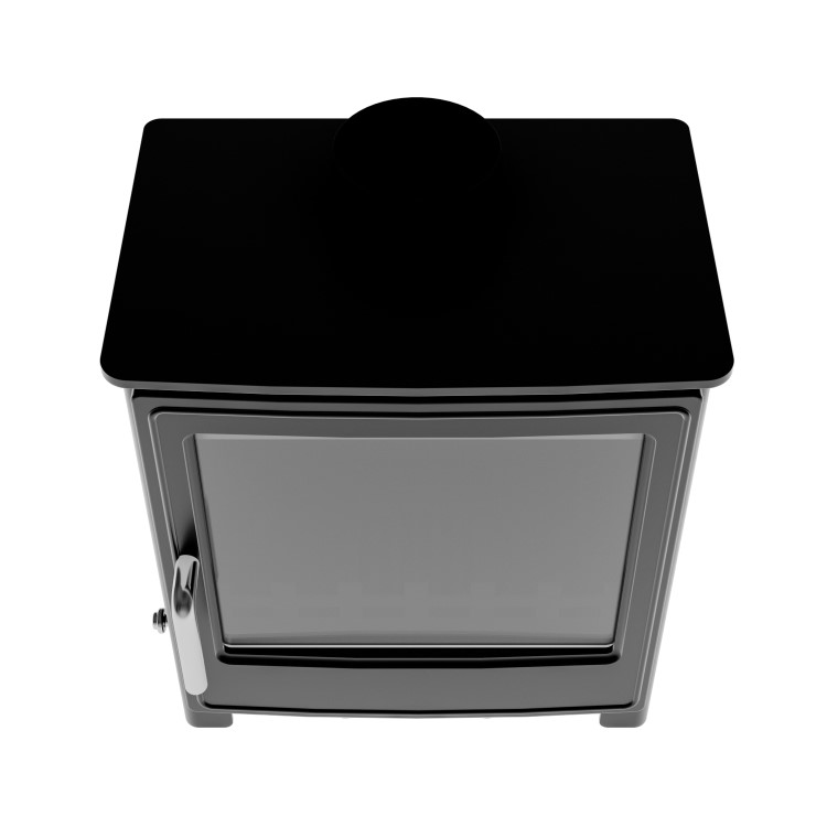 Black Cast Iron Log Burner Multi Fuel Stove 8.4kW - AmberGlo