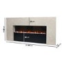 Black & Stone 62inch Wall Mounted Electric Fireplace With Pebbles - AmberGlo
