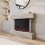 Freestanding Stone Effect Tall 44 Inch Electric Fire with Logs and Pebbles - Amberglo