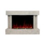 Freestanding Stone Effect Tall 44 Inch Electric Fire with Logs and Pebbles - AmberGlo