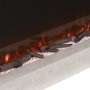 Black & Concrete 62inch Wall Mounted Electric Fireplace With Pebbles - AmberGlo
