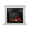 Stone Effect Free Standing Electric Fireplace Suite with Customisable Exposed Fuel Bed - Amberglo