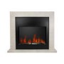 Stone Effect Free Standing Electric Fireplace Suite with Customisable Exposed Fuel Bed - Amberglo