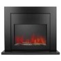 Black Wall Mounted Electric Fireplace With Logs, Crystals & Pebbles - AmberGlo
