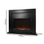 Black Wall Mounted Electric Fireplace With Logs, Crystals & Pebbles - AmberGlo