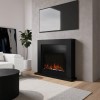 Black Free Standing Electric Fireplace Suite With Customisable Exposed Fuel Bed - Amberglo