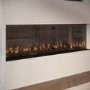 Black 3-Sided Inset Electric Media Wall Smart Fire Place - 50 Inch - AmberGlo