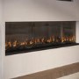 Black 3-Sided Inset Electric Media Wall Smart Fire Place - 50 Inch - AmberGlo