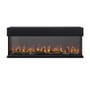 IMPERFECT - Black 50 Inch Inset Media Wall Electric Fireplace with WiFi & Glass Configurated Front and Sides - Amberglo