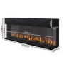 GRADE A1 - Black Inset Media Wall Electric Fireplace with Glass Configurated Front and Sides 50 Inch - Amberglo